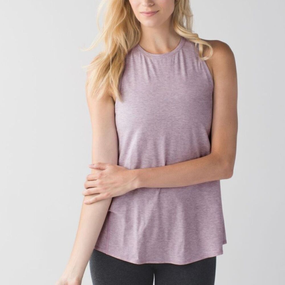 Lululemon purple all tied up open back tank size M